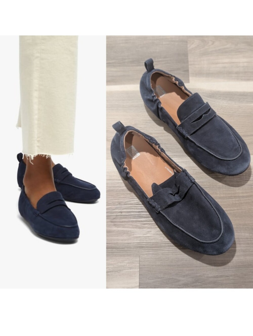 FitFlop | Allegro Suede Penny Loafers In Midnight Navy